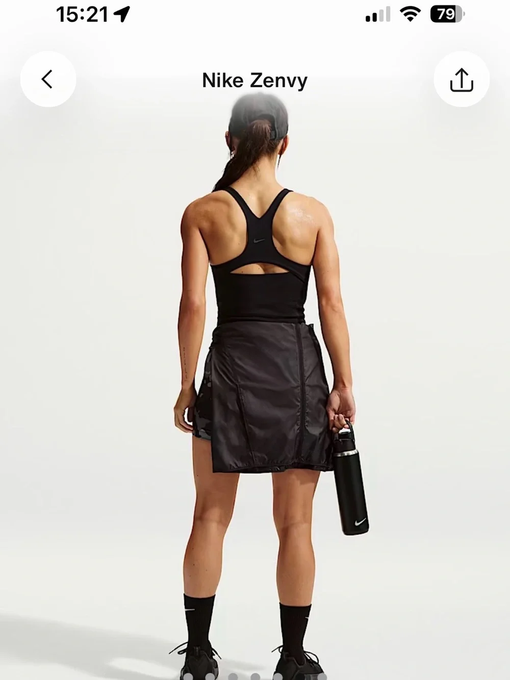 Nike Zenvy Black Square-Neck Sports Tank